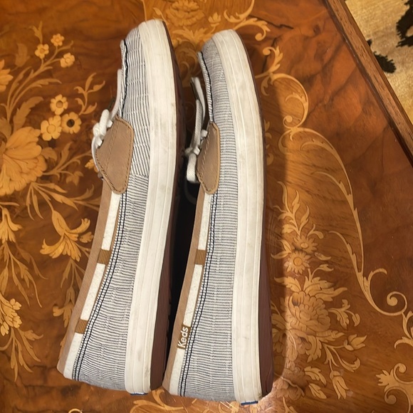 Women's Striped Blue and White Keds Boat Shoes, Size 9 - Picture 3 of 5